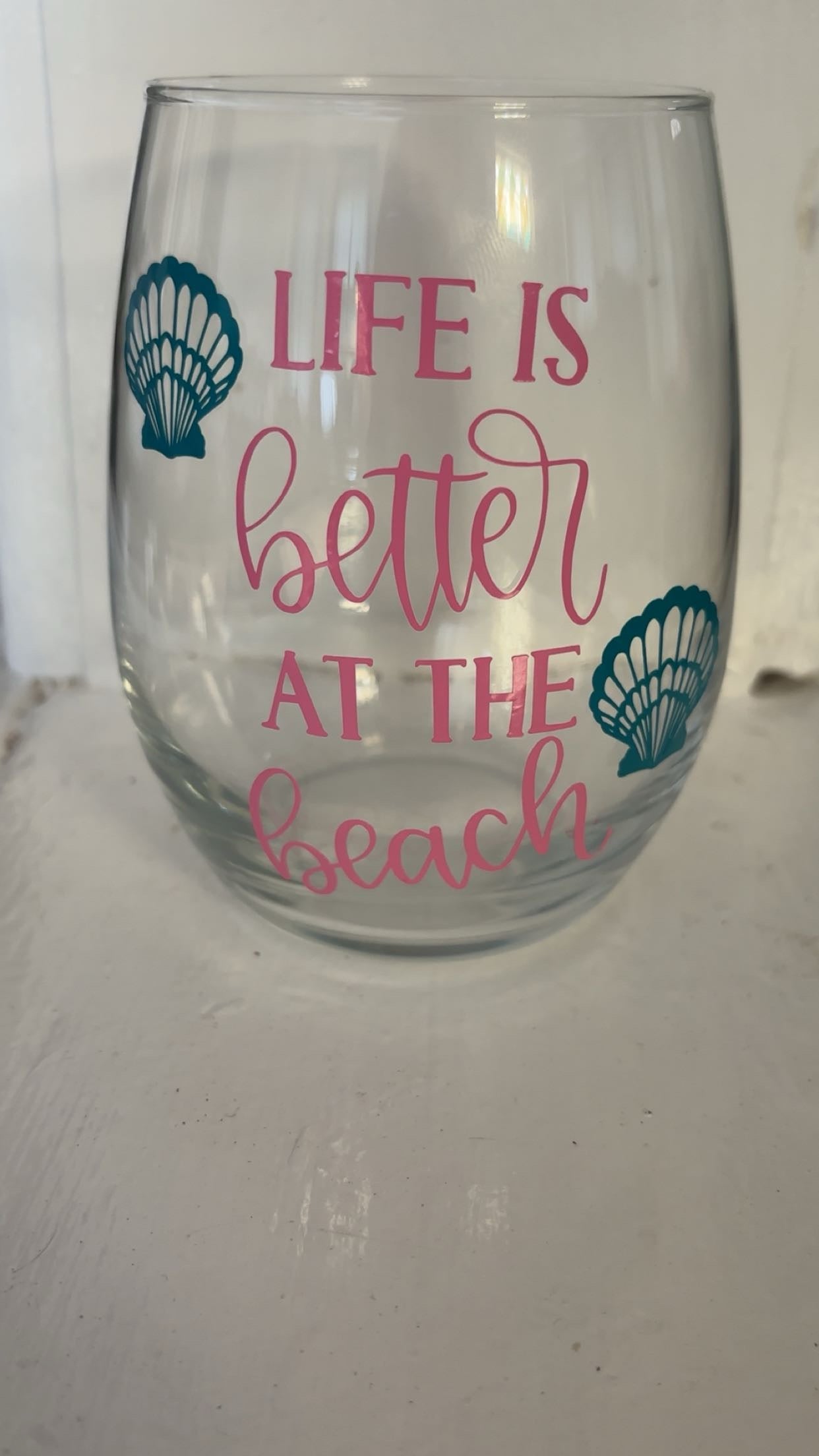 Stemless wine glass